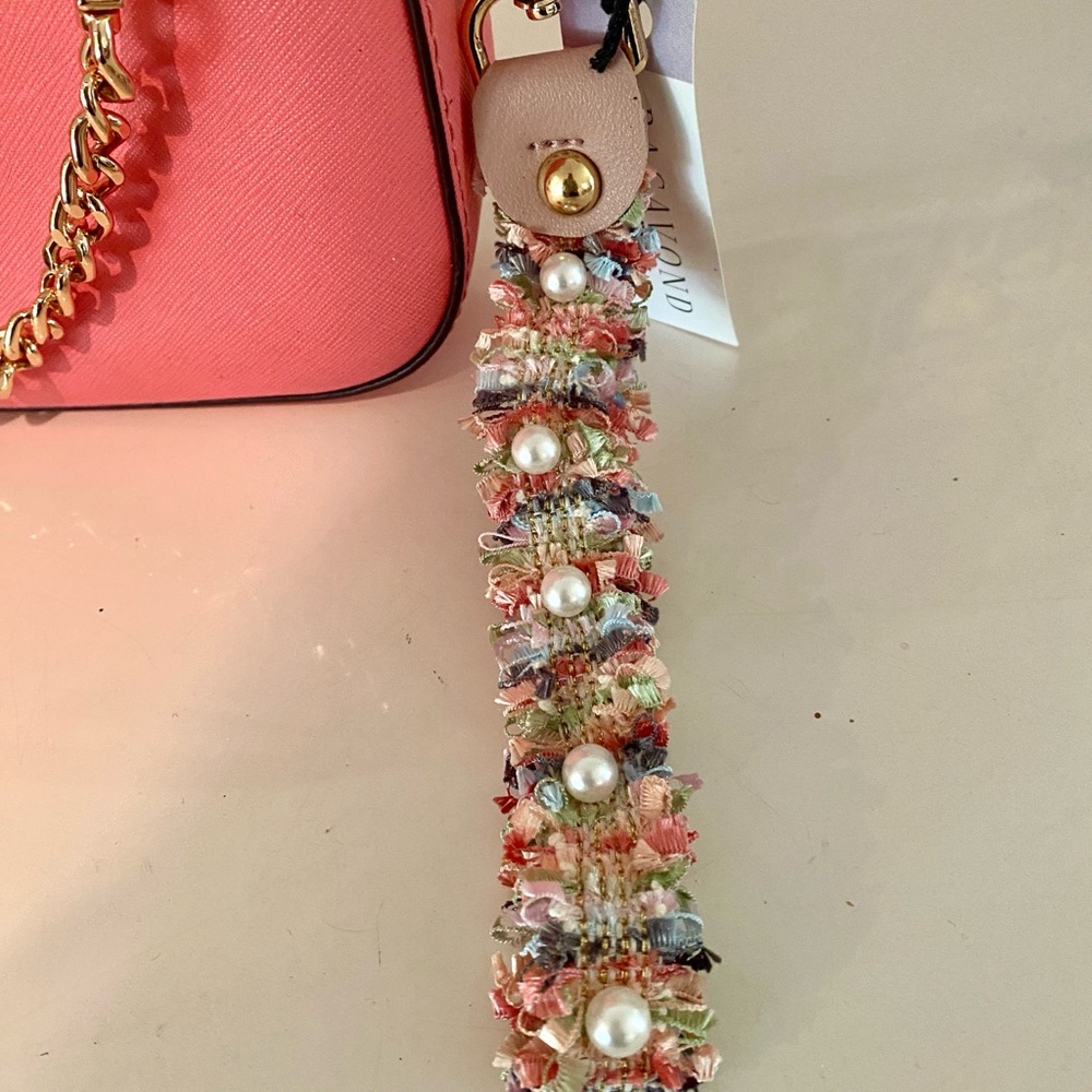 Pink Bag Strap Accessory with Pearl Embellishment NWT